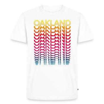 Retro Nostalgic USA City - Rainbow Oakland - T-shirt Premium bio Homme - blanc - Devant - Nico (187cm)