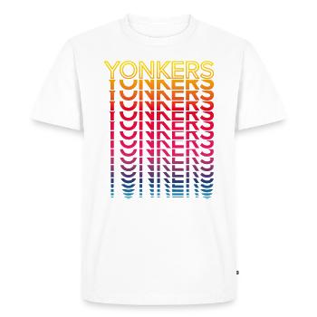 Retro Nostalgic USA City - Rainbow Yonkers - T-shirt Premium bio Homme - blanc - Devant - Nico (187cm)