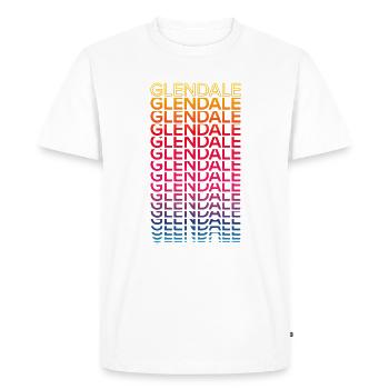Retro Nostalgic USA City - Rainbow Glendale - Men's Premium Organic T-Shirt - white - Front - Nico (187cm)