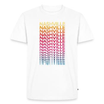 Retro Nostalgic USA City - Rainbow Nashville - Men's Premium Organic T-Shirt - white - Front - Nico (187cm)