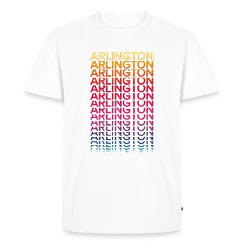 Retro Nostalgic USA City - Rainbow Arlington - Men's Premium Organic T-Shirt - white - Front - Nico (187cm)