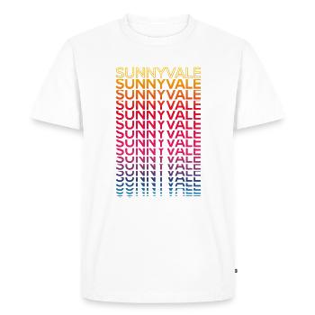 Retro Nostalgic USA City - Rainbow Sunnyvale - Men's Premium Organic T-Shirt - white - Front - Nico (187cm)