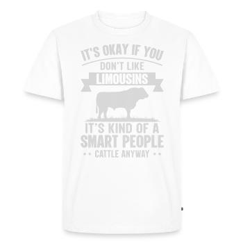 Smart People - Cow Limousines - Men's Premium Organic T-Shirt - white - Front - Nico (187cm)