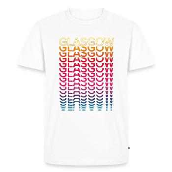 Retro Nostalgic City - Rainbow Glasgow - Men's Premium Organic T-Shirt - white - Front - Nico (187cm)