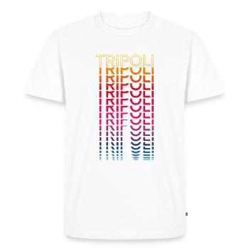 Retro Nostalgic City - Rainbow Tripoli - Men's Premium Organic T-Shirt - white - Front - Nico (187cm)
