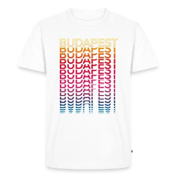 Ville rétro nostalgique - Rainbow Budapest - T-shirt Premium bio Homme - blanc - Devant - Nico (187cm)