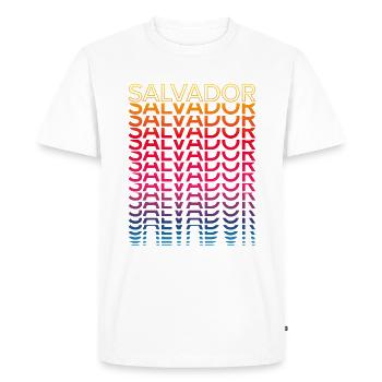 Retro Nostalgic City - Rainbow Salvador - Men's Premium Organic T-Shirt - white - Front - Nico (187cm)