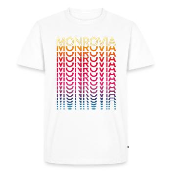 Retro Nostalgic City - Rainbow Monrovia - Men's Premium Organic T-Shirt - white - Front - Nico (187cm)