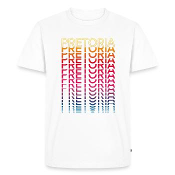 Retro Nostalgic City - Rainbow Pretoria - Men's Premium Organic T-Shirt - white - Front - Nico (187cm)