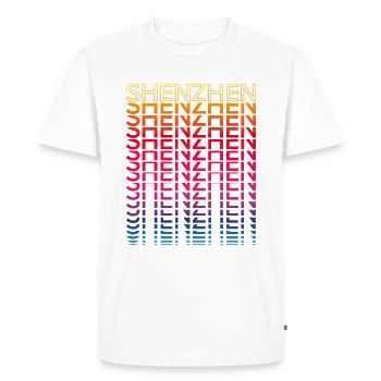 Retro Nostalgic City - Rainbow Shenzhen - Men's Premium Organic T-Shirt - white - Front - Nico (187cm)