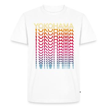 Retro Nostalgic City - Rainbow Yokohama - Men's Premium Organic T-Shirt - white - Front - Nico (187cm)