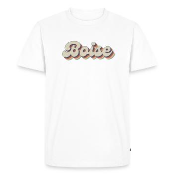 Nostalgique usa city des années 70 - Vintage Boise - T-shirt Premium bio Homme - blanc - Devant - Nico (187cm)
