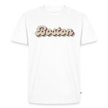 Nostalgique des années 70 USA City - Vintage Boston - T-shirt Premium bio Homme - blanc - Devant - Nico (187cm)