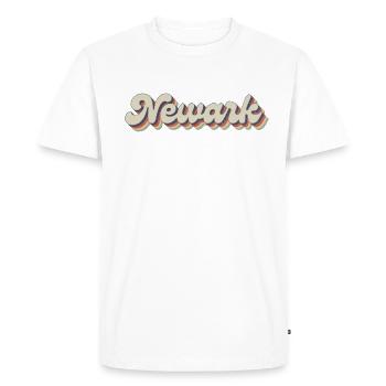 Nostalgique des années 70 USA City - Vintage Newark - T-shirt Premium bio Homme - blanc - Devant - Nico (187cm)