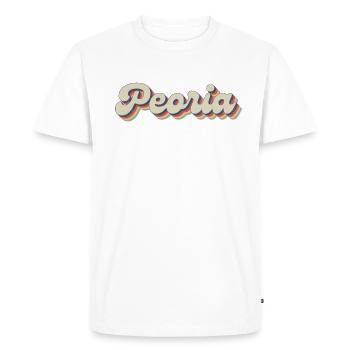 Nostalgique usa city des années 70 - Vintage Peoria - T-shirt Premium bio Homme - blanc - Devant - Nico (187cm)
