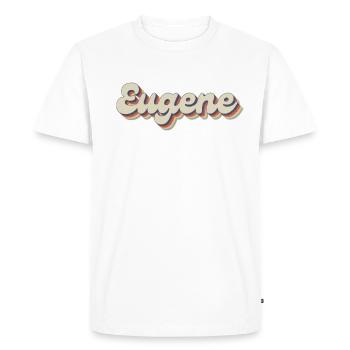 Nostalgic 70s USA City - Vintage Eugene - Men's Premium Organic T-Shirt - white - Front - Nico (187cm)