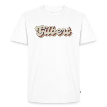 Nostalgic 70s USA City - Vintage Gilbert - Men's Premium Organic T-Shirt - white - Front - Nico (187cm)