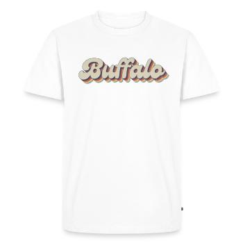 Nostalgique des années 70 USA City - Vintage Buffalo - T-shirt Premium bio Homme - blanc - Devant - Nico (187cm)