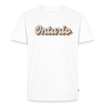 Nostalgic 70s USA City - Vintage Ontario - T-shirt Premium bio Homme - blanc - Devant - Nico (187cm)