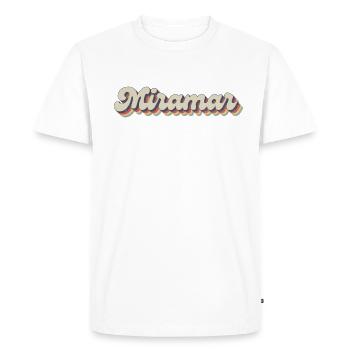 Nostalgique des années 70 USA City - Vintage Miramar - T-shirt Premium bio Homme - blanc - Devant - Nico (187cm)