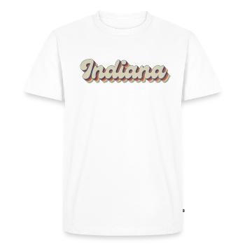 Vintage Hippie 70s USA State - Retro Indiana - Men's Premium Organic T-Shirt - white - Front - Nico (187cm)