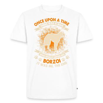 Il était une fois - Barsoi - T-shirt Premium bio Homme - blanc - Devant - Nico (187cm)