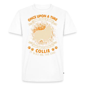 Une fois - Collie - T-shirt Premium bio Homme - blanc - Devant - Nico (187cm)