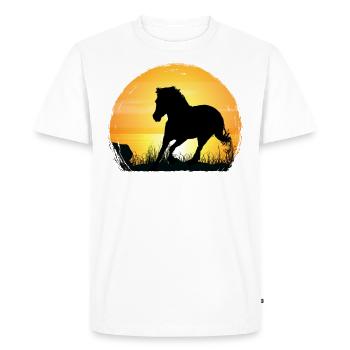 Coucher de soleil - Grade Horse - T-shirt Premium bio Homme - blanc - Devant - Nico (187cm)