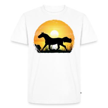Sunset - Holsteiner Horse - Men's Premium Organic T-Shirt - white - Front - Nico (187cm)
