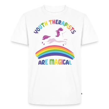 Unicorn Youth Therapist - Men's Premium Organic T-Shirt - white - Front - Nico (187cm)
