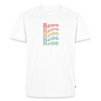 Vintage 70s Hippie USA City - Retro Reno - Men's Premium Organic T-Shirt - white - Front - Nico (187cm)