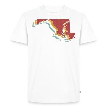 État des États-Unis - Carte vintage Maryland - T-shirt Premium bio Homme - blanc - Devant - Nico (187cm)