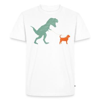 Vintage T-Rex - Men's Premium Organic T-Shirt - white - Front - Nico (187cm)