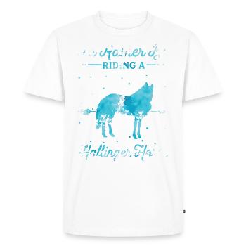 Monter sur un cheval Haflinger - T-shirt Premium bio Homme - blanc - Devant - Nico (187cm)
