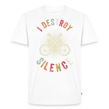 Je détruis le silence - Vintage Banjo - T-shirt Premium bio Homme - blanc - Devant - Nico (187cm)