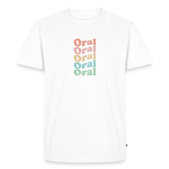 Vintage 70s Hippie Kazakhstan City - Retro Oral - T-shirt Premium bio Homme - blanc - Devant - Nico (187cm)