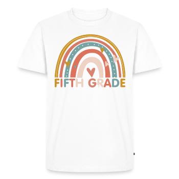 Teacher - Vintage 5th Fifth Grade - Men's Premium Organic T-Shirt - white - Front - Nico (187cm)