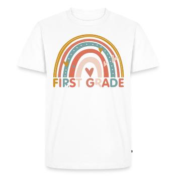 Teacher - Vintage 1. First grade - Men's Premium Organic T-Shirt - white - Front - Nico (187cm)