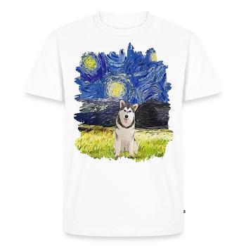 Nuit étoilée - Malamute d’Alaska - T-shirt Premium bio Homme - blanc - Devant - Nico (187cm)