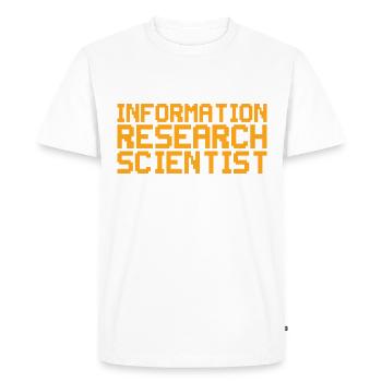 Stupid - Information Researcher - Men's Premium Organic T-Shirt - white - Front - Nico (187cm)
