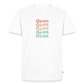 Vintage 70s Hippie Algérie City - Retro Oran - T-shirt Premium bio Homme - blanc - Devant - Nico (187cm)
