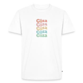 Vintage 70s Hippie Egypt City - Rétro Gizeh - T-shirt Premium bio Homme - blanc - Devant - Nico (187cm)