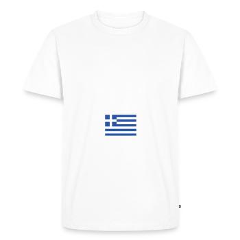 Vacances du drapeau de la Grèce - Islande Paxi - T-shirt Premium bio Homme - blanc - Devant - Nico (187cm)