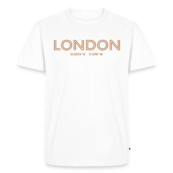 England City Coordinates - Londres - T-shirt Premium bio Homme - blanc - Devant - Nico (187cm)