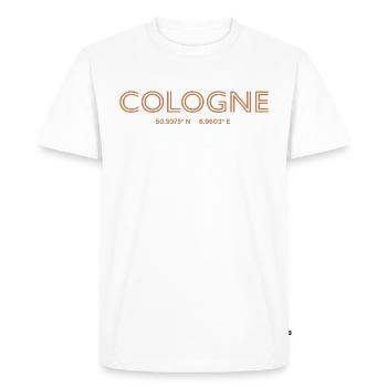 Germany city coordinates - Cologne - Men's Premium Organic T-Shirt - white - Front - Nico (187cm)