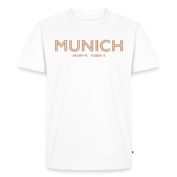 Germany city coordinates - Munich - Men's Premium Organic T-Shirt - white - Front - Nico (187cm)