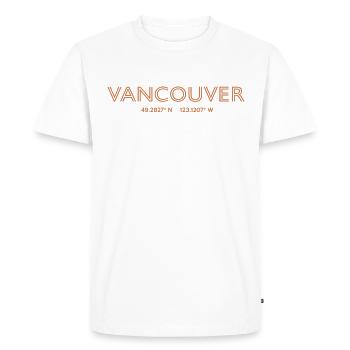 Coordonnées de la ville canadienne - Vancouver - T-shirt Premium bio Homme - blanc - Devant - Nico (187cm)