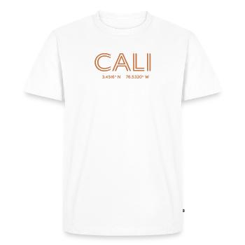Coordonnées de la ville de Colombie - Cali - T-shirt Premium bio Homme - blanc - Devant - Nico (187cm)
