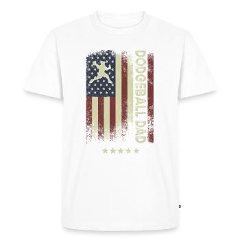 Drapeau américain - Dodgeball Dad - T-shirt Premium bio Homme - blanc - Devant - Nico (187cm)