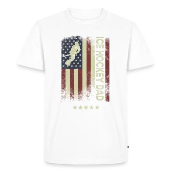 Drapeau américain - Hockey Dad - T-shirt Premium bio Homme - blanc - Devant - Nico (187cm)